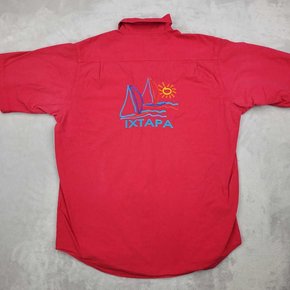 Vintage Ixtapa Shirt Mens Medium Button Up Resort Vacation Mexico Koko Tok Adult